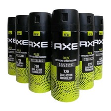 Axe Pulse Energizing Citrus Fragrance 72 HR Dual Action 150ml./6 Pack, Free Ship