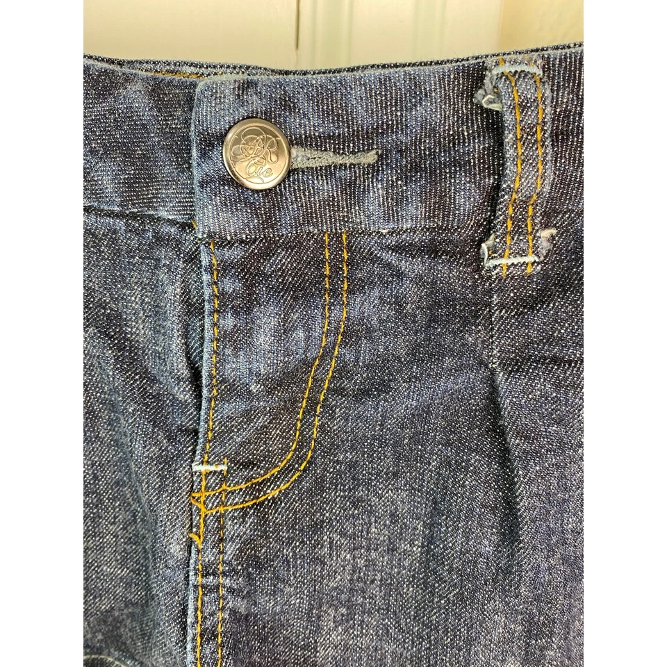 Micro Pantalones Cortos American Rag Cie Para Mujer 5 Lavado Oscuro Plisado Frontal Denim Elastizados Foto 2 de 4
