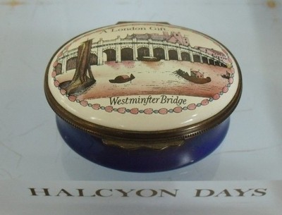 Halcyon Days ''A London Gift'' Westminster Bridge 18. Jh. Replik Emaille Box - 2''