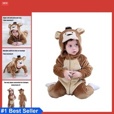 Baby Animal Costume Toddler Halloween Outfit Hooded Monkey Flannel Zipper Unisex