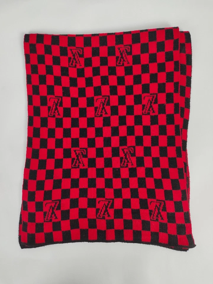 Louis Vuitton genuino vintage rojo/azul lana invierno bufanda bufandas Foto 2 de 4
