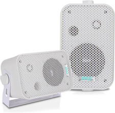 Home Dual Waterproof Outdoor Speaker System - 3.5 Inch Pair of Weatherproof Wall