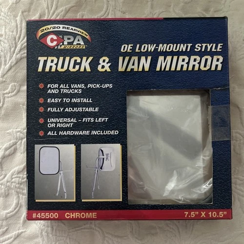 CIPA Mirrors 45500 OE Style Chrome Lowmount Mirror Van/Truck Replace Free Ship