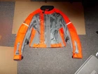 Olympia Moto Sport Motorcycle Jacket Womens Medium Black Orange Reflective