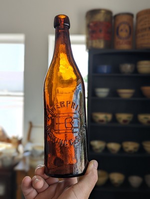 Enterprise Brewing Amber Blob Top Quart Bottle San Francisco California