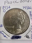 1934 D Peace Dollar $1 High Grade BU UNC   lot#911