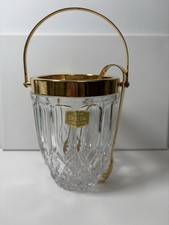 vintage English lead crystal item features a distinctive cut pattern Ice Bucket