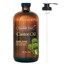 Cold-Pressed Organic Castor Oil in Glass Bottle - 16 Fl Oz - 100 Pure and Natur
