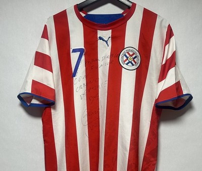 2006 Puma Paraguay Home Soccer Jersey SALVADOR CHAVA CABAÑAS
