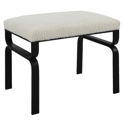 Uttermost Diverge White Shearling Small Bench - Picture 4 of 5