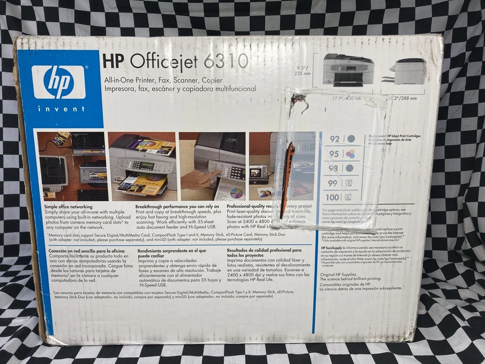 NEW HP Officejet 6310 All-In-One Printer Scanner Copier Fax Vivera Photo Adapter - Image 2 of 4