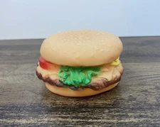 Greenbrier Kennel Club 3" Hamburger Food Shaped Squeaky Rubber Vinyl Dog Toy
