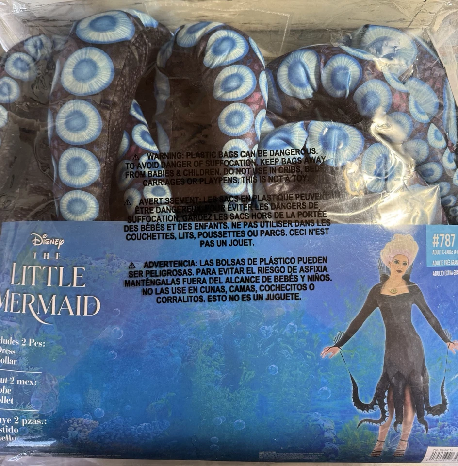 Disney Villains Ursula Costume - X- Large 14-16 Cosplay Glows In Dark NEW - Image 3 of 4