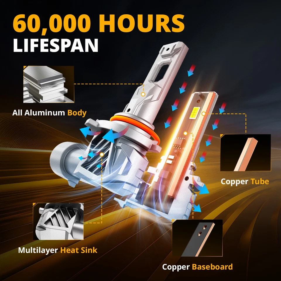 For Lexus RX330 2004-2006 RX350 2007-2009 AUXBEAM LED Headlight High Low Fog Kit - Image 3 of 4