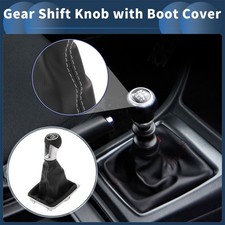 6 Speed Gear Shifter Knob W Cover For Vw Golf Mk7 Gti 2013-2018 Faux Leather
