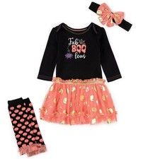 Girls 3 Month 4 Piece Halloween Tutu Outfit NWT 