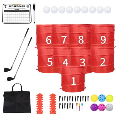 9-Piece Portable Outdoor Golf Chipping Game Set for Family Fun & Activities