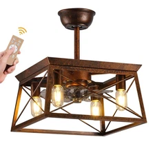 Farmhouse Ceiling Fans with Lights Remote Control Rustic Ceiling fans with Li...