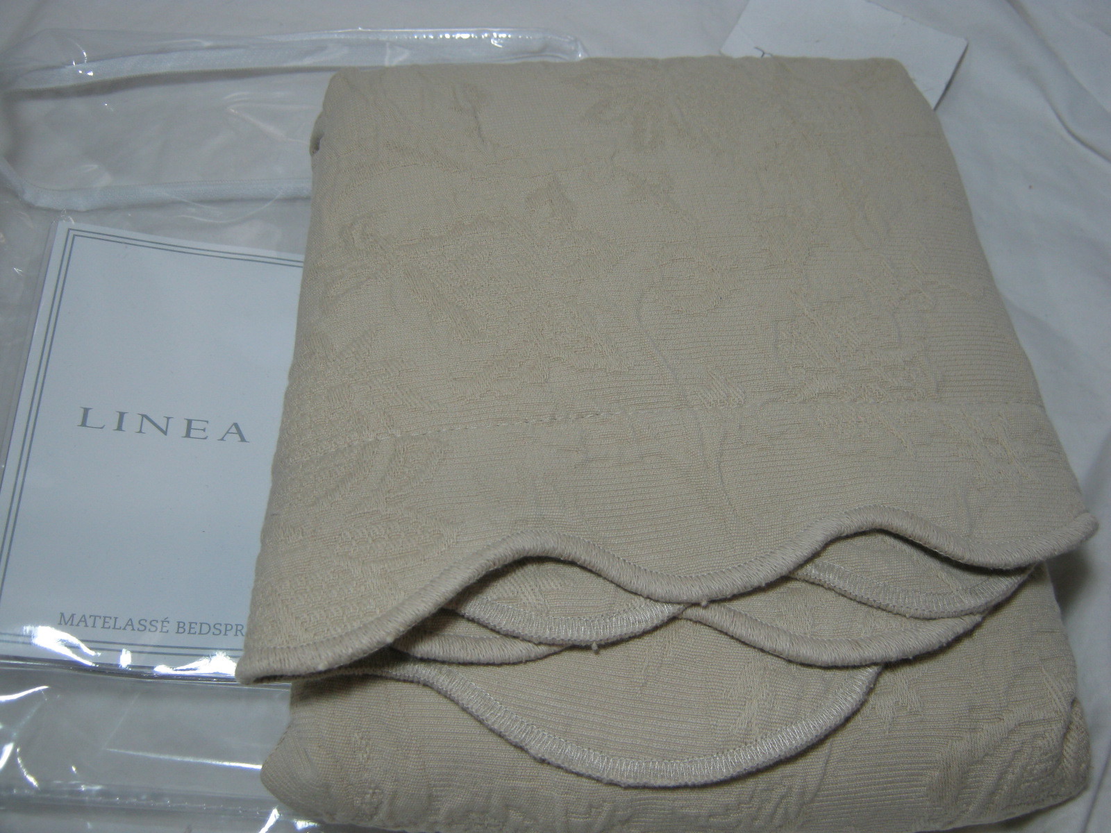 Linea Casa by Sferra Floral Matelasse Taupe Continental Sham Scalloped