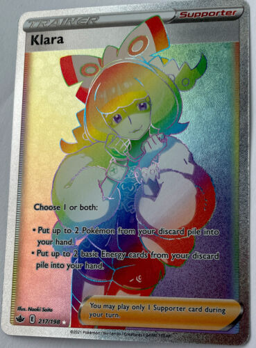 Trainer Klara 217/198 (Chilling Reign, Secret Rare) Pokemon TCG, NM Rainbow Rare - Afbeelding 1 van 3