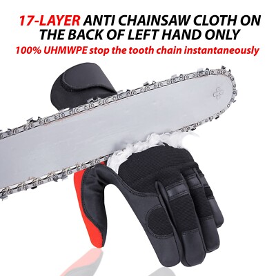 Kettensägenhandschuhe 17-lagig Anti Kettensägenschutz hochwertig Klasse 1 CAT III