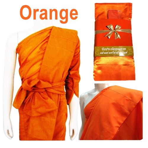 Monk Clothing Thai Buddhist's Costume Robe Ji Worn Premium Thailand Temple 1 Set - Picture 3 of 17