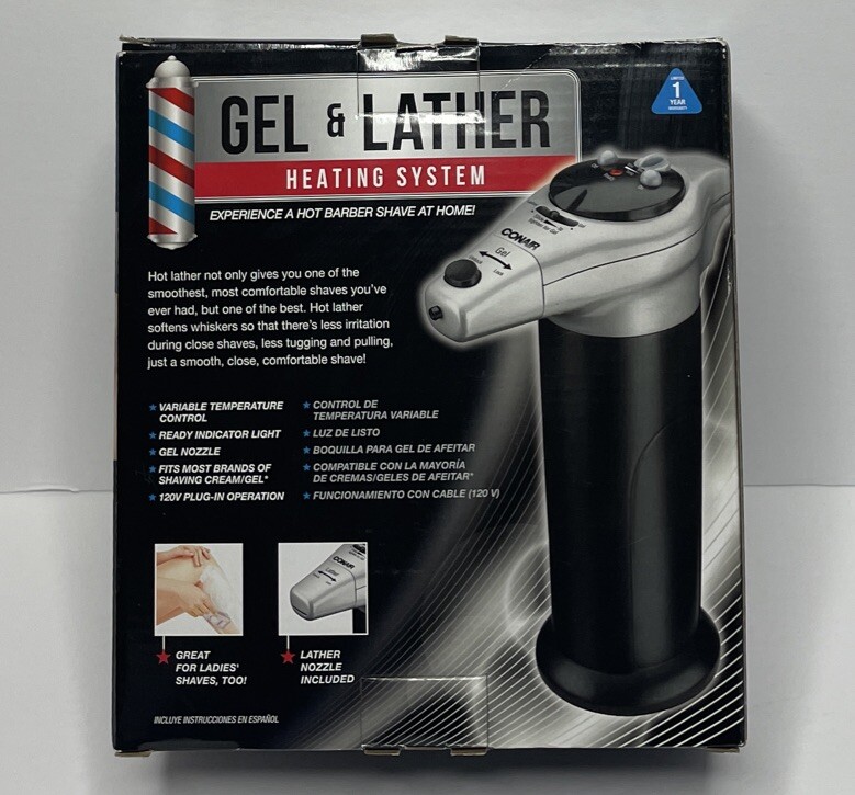 Conair GEL & LATHER Heating System Dispenser Shaving HGL1N New Open Box