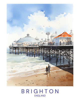 brighton england Poster Leinwand Reise Urlaub Reise Druck Tourismus A0 A1 A2 A3 A4 A