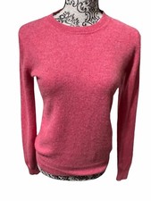 Tahari 100 Cashmere Crew Neck Sweater Women  s Small Heather Red