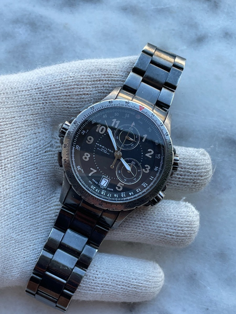 HAMILTON KHAKI PILOTS E.T.O/330ft H776720 CHRONOGRAPH QUARTZ MENS