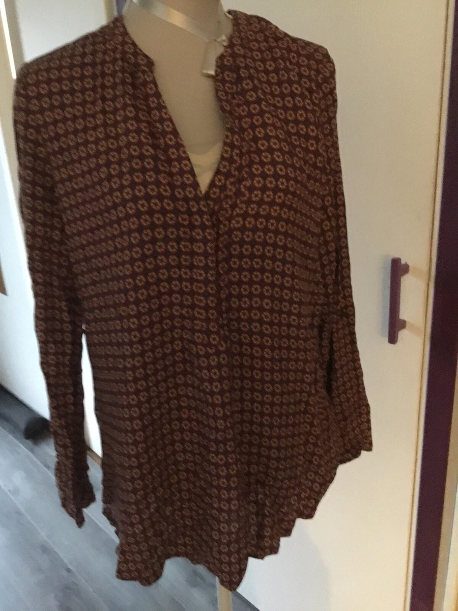 MAGNIFIQUE HAUT TUNIQUE IT HIPPIE T M CHEMISE IMPRIME BOBO BABA BOHEME VINTAGE eBay