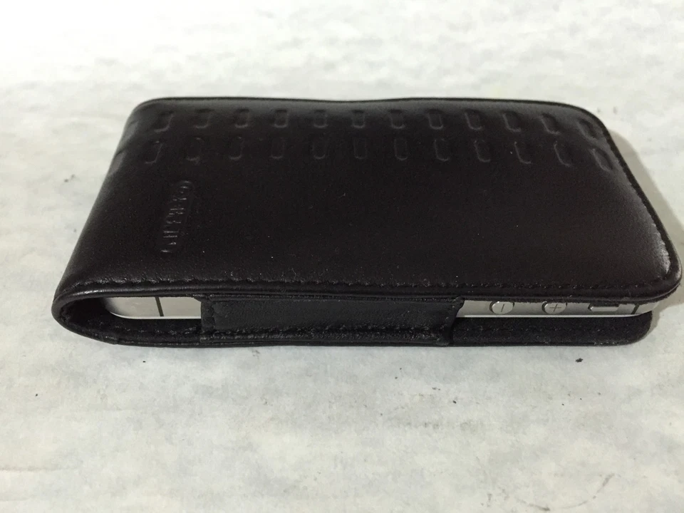 Funda Deslizable Cuero Negra con Clip para Cinturón para iPhone 4 4s Foto 3 de 3