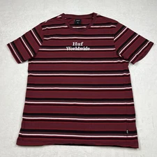 Huf Worldwide Striped Embroidered Skateboard Skate T-Shirt Mens XL
