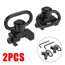 2PCS Heavy Duty QD Sling Swivel Adapter Mount Rifle Gun Quick Detach Push Button