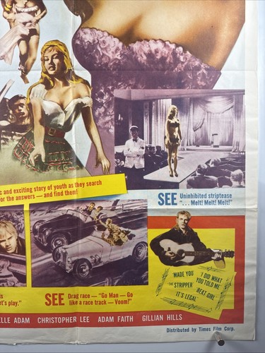 Póster de la película BEAT GIRL (muy bueno+) una hoja 1960 explotación sexual Bad Girl 24653 - Imagen 5 de 12