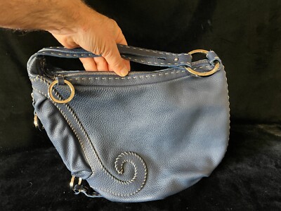 Fendi Women's Blue Selleria Braided Hobo Serial N. 49-19-16558 Handbag