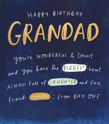 Wonderful and Smart Grandad Birthday Card – Biggest Heart Greeting Card