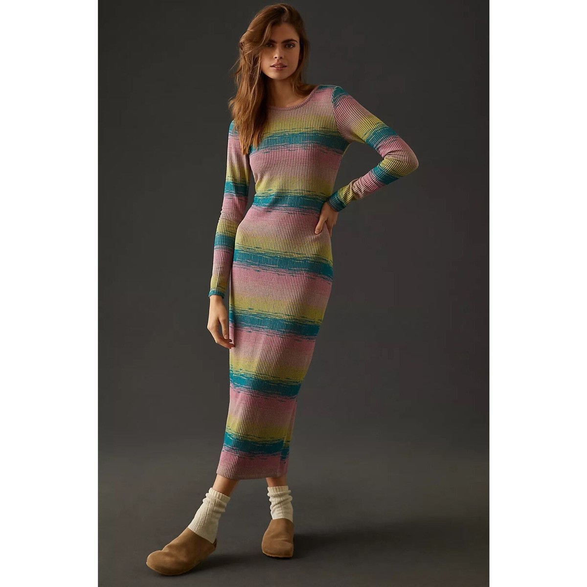 chinese dress ladies Anthropologie x Plenty Tracy Reese Striped Ruffle Maxi Dress Size Small NEW  – Finds For You