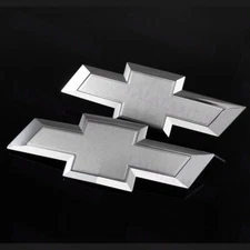 New Silver Front & Tailgate Bowtie Emblem For 2016-2019 GM Chevy Silverado 1500