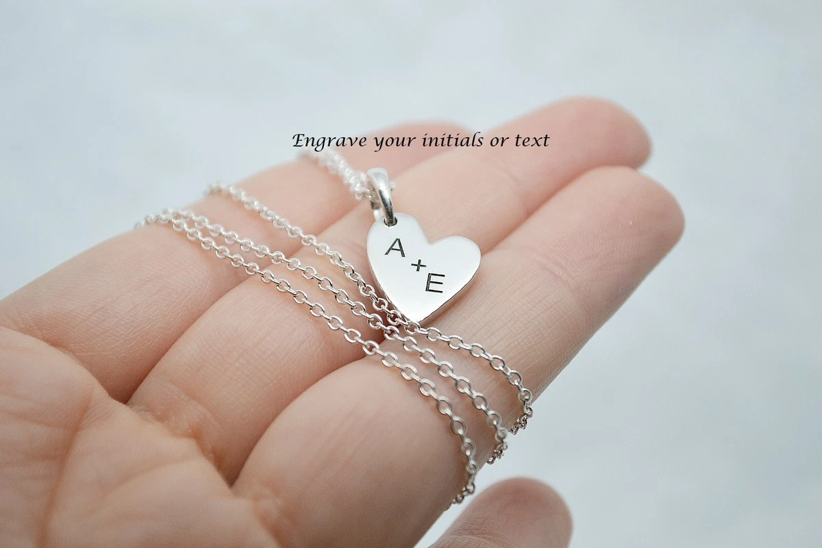 Custom engraved 2024 heart necklace