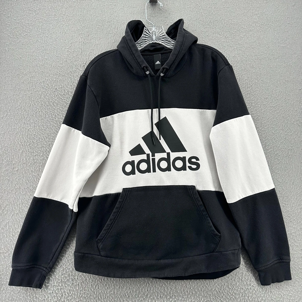 Adidas Sweater Mens Small Black White Pullover Hoodie Sweatshirt Active  Outdoor | eBay