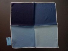 Battisti Pocket Square Cadet Blue Quadrants Pure Silk