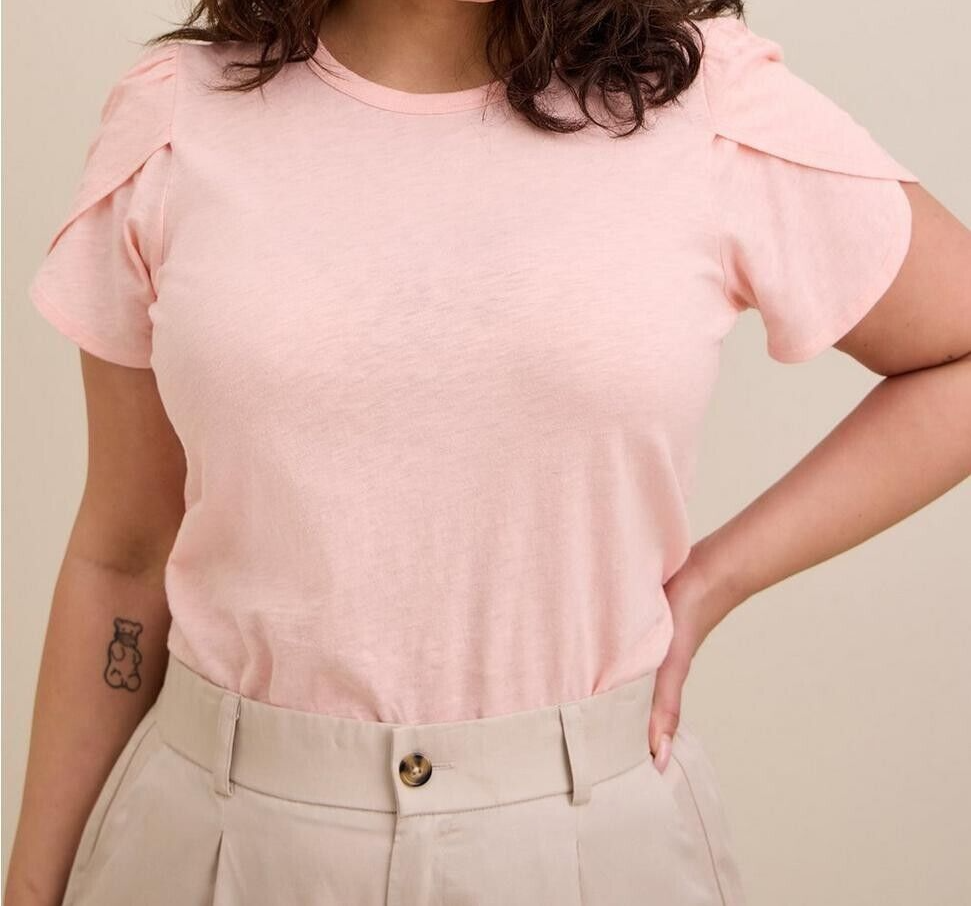Torrid Cotton Slub Jersey Crew Neck Tulip Sleeve Tee 00 M L 10