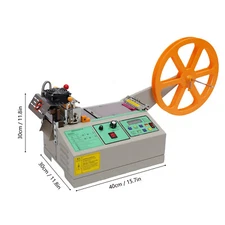 Hot & Cold Automatic Tape Cutting Machine Fabric Leather Ribbon Belt Cutter 110V