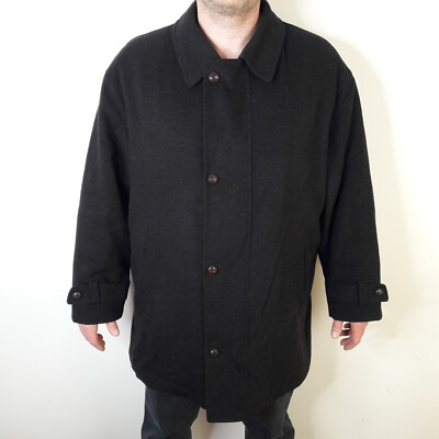 Steinbock Mens Coat UK 44R Black Luxus Himalaya Loden Wool Overcoat Austra