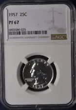 1957 Proof Washington Silver Quarter NGC PF 67