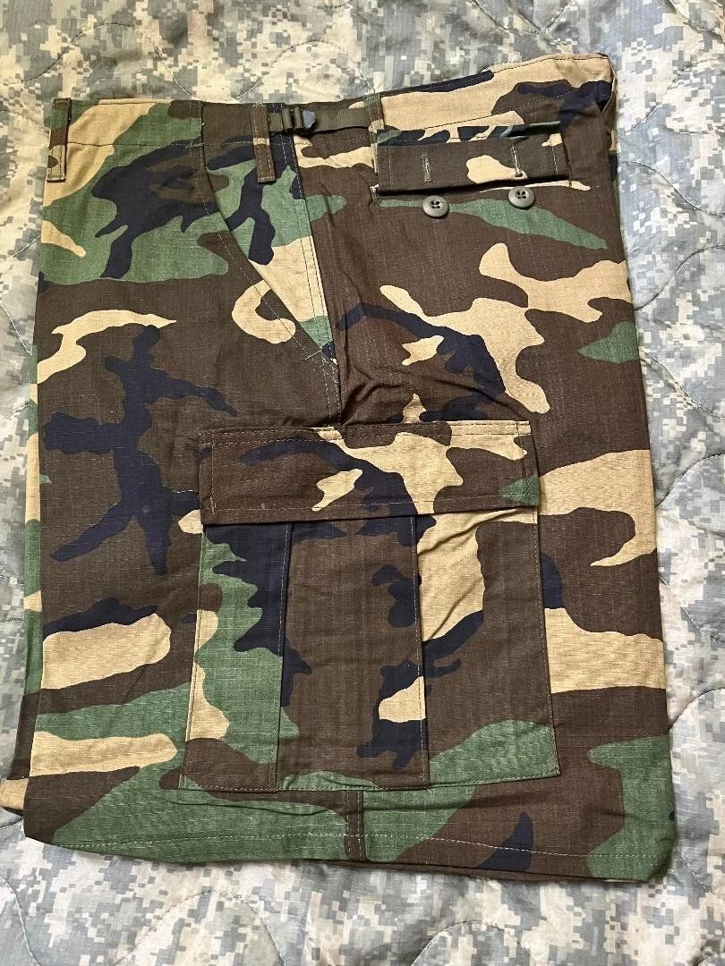 Woodland Camo BDU Shorts - Rip Stop - XL Waist