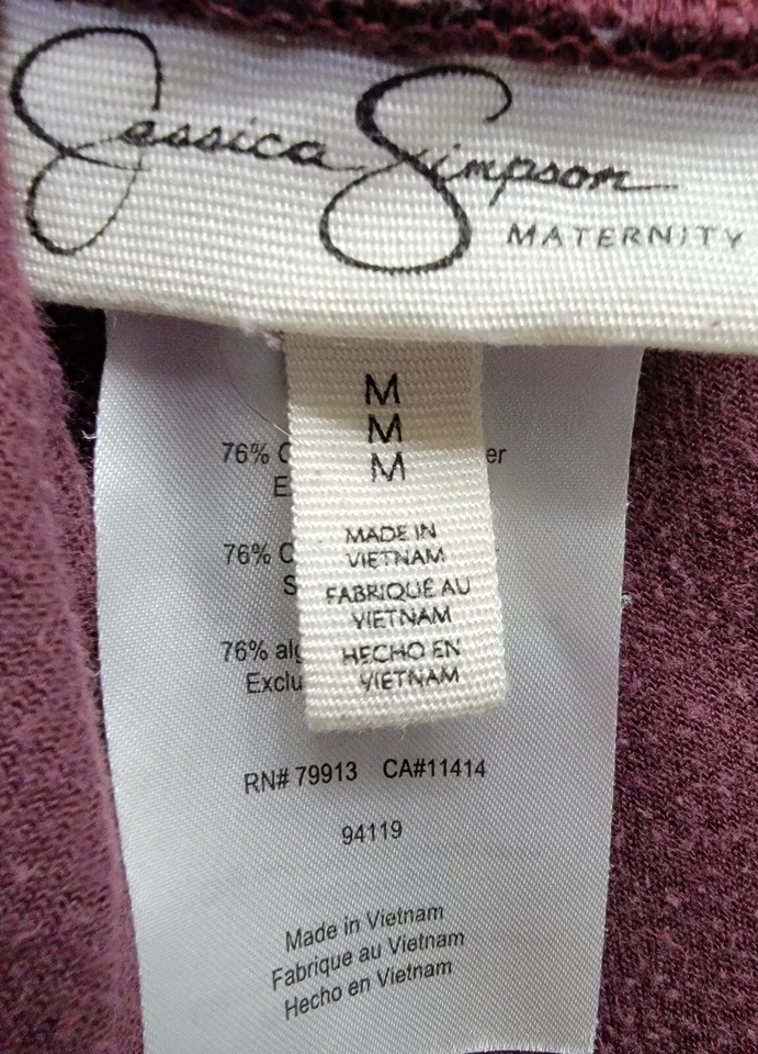 Jessica Simpson Womens Jogger Pants Size M Medium Burgundy Velor FEEL - Image 2 of 4