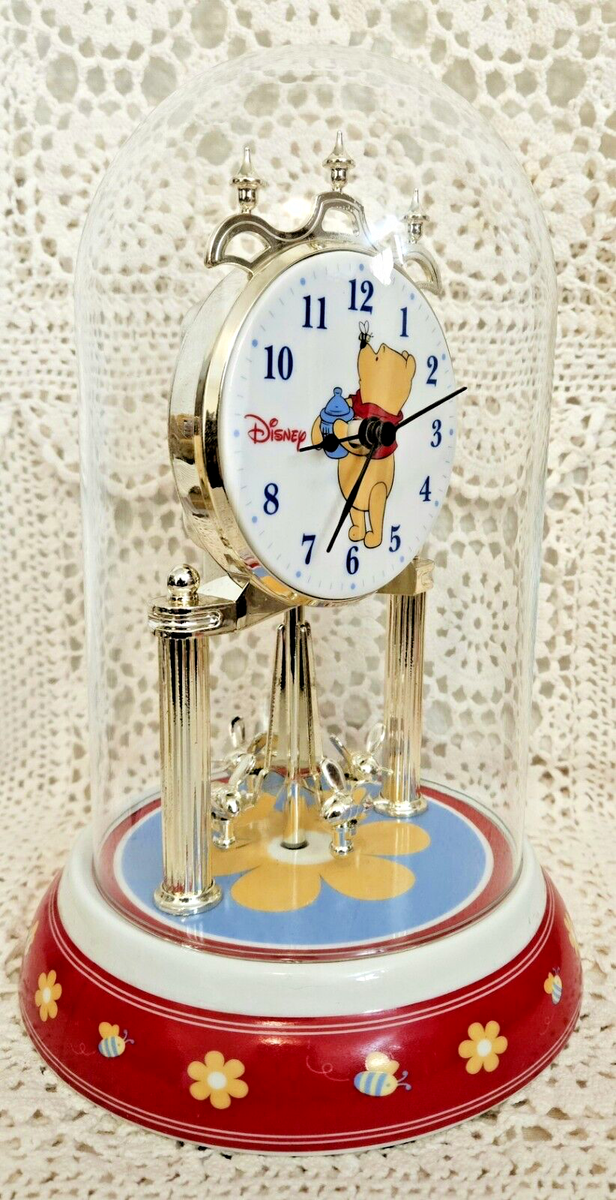 時計 Winnie the Pooh 75th Anniversary Disney Winnie the Pooh Anniversary Clock with Porcelain Base
