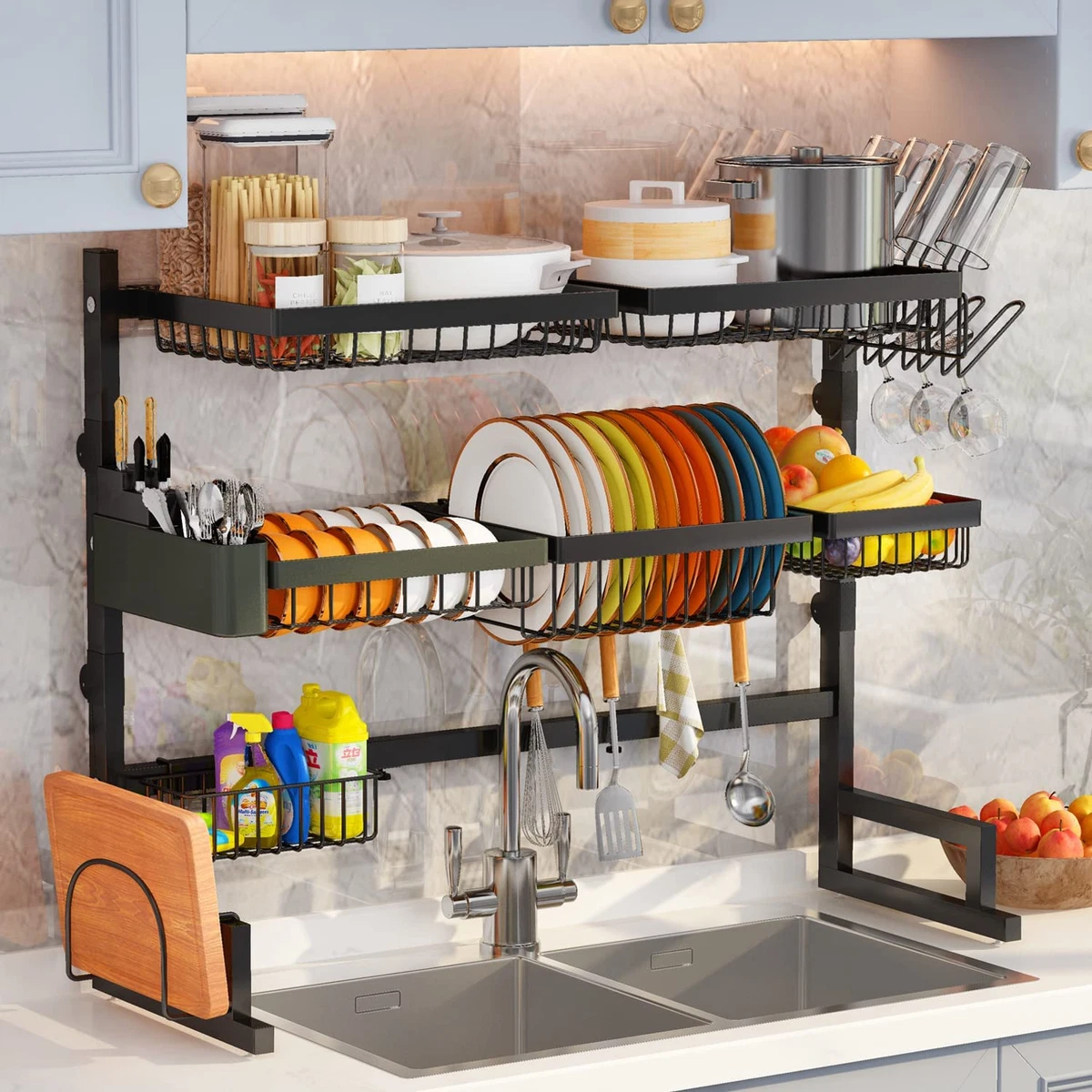 Extendable Dish Drying Rack Adjustable Kitchen Sink Racks